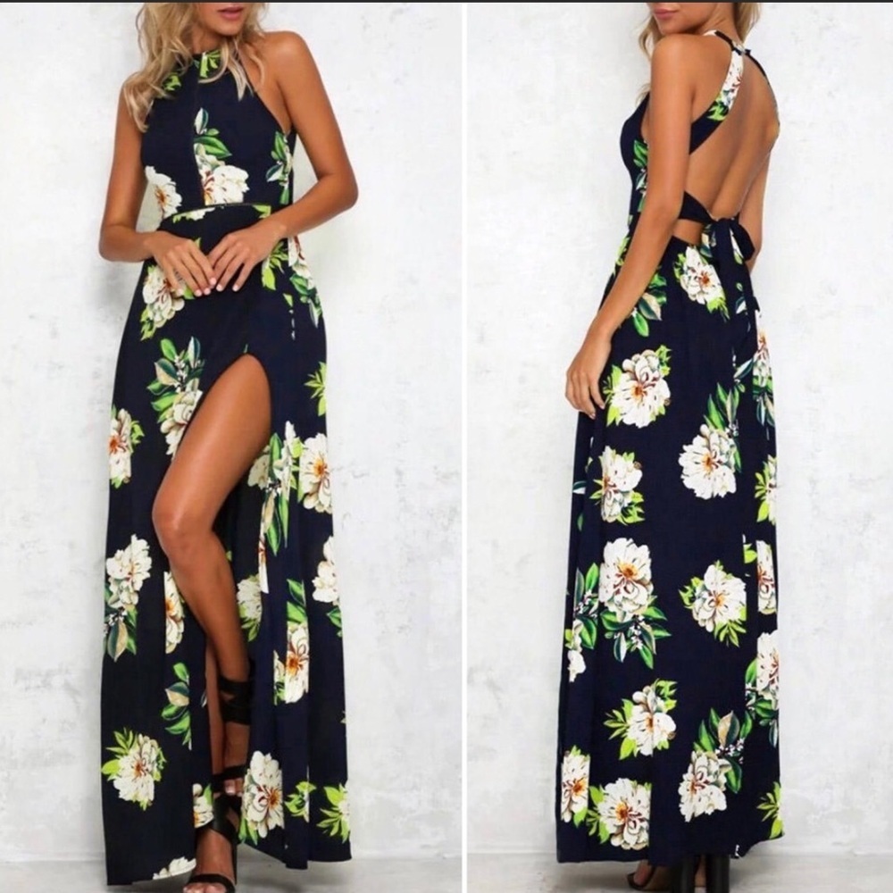 Fflmyuhuliu back out halter top dress size XL